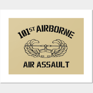 101st Air Assault Black Outline Posters and Art